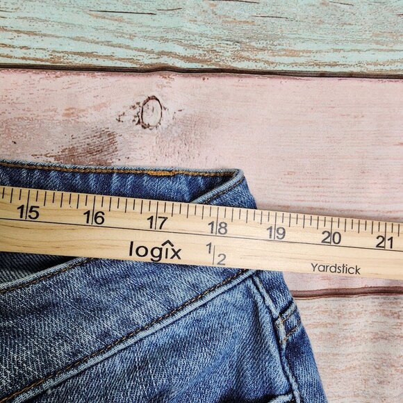 Michael Kors Womens Dillon Relaxed Fit Patchwork Distressed Blue Denim Jeans Siz - Picture 13 of 15